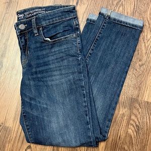 GAP Sexy Boyfriend Fit Cuffed Jeans - Size 4
